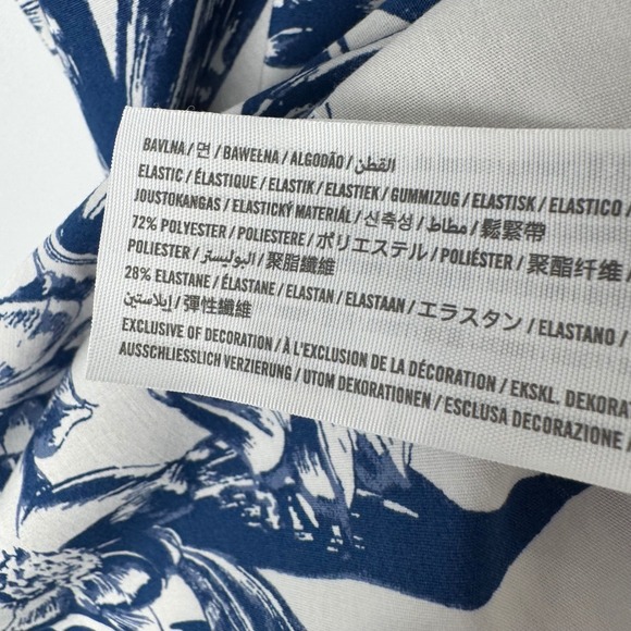 Abercrombie & Fitch Emerson Blue Floral Puff Sleeve Mini Dress Women L Babydoll - Picture 5 of 13